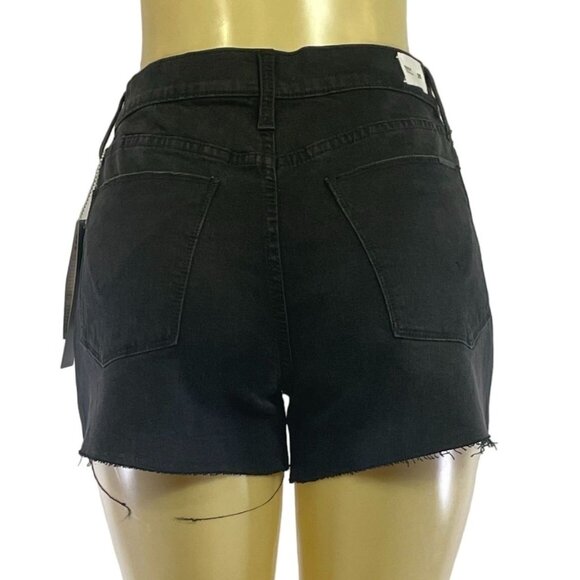 Hudson Womens Gracie Mid Rise Black Distressed Denim Cut Off Shorts Sz 31 New - Picture 2 of 10